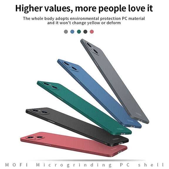For iPhone 14 MOFI Fandun Series Frosted PC Ultra-thin Phone Case(Black)