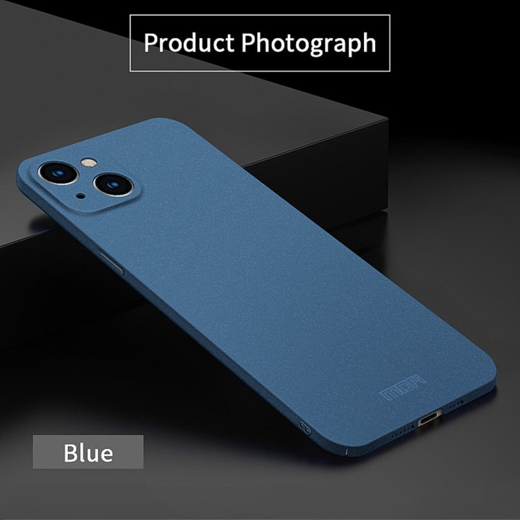 For iPhone 14 Plus  MOFI Fandun Series Frosted PC Ultra-thin Phone Case(Blue)