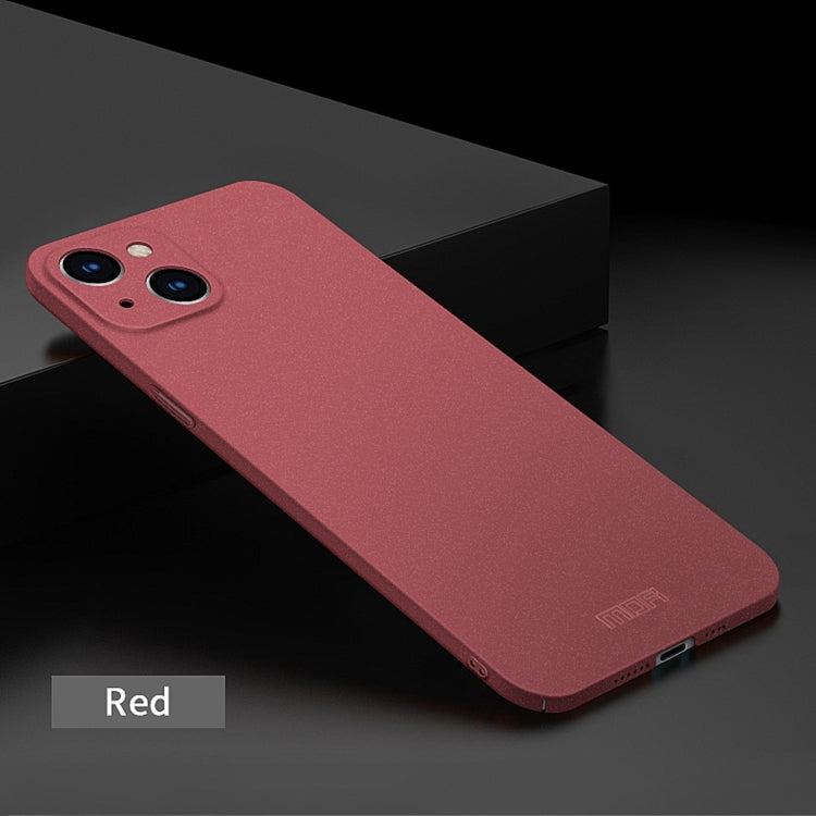 For iPhone 14 Plus  MOFI Fandun Series Frosted PC Ultra-thin Phone Case(Red)