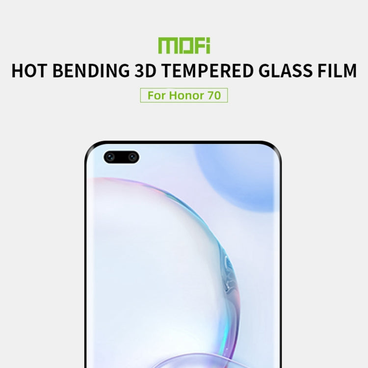 For Honor 70 MOFI 9H 3D Hot Bending Tempered Glass Film(Black)