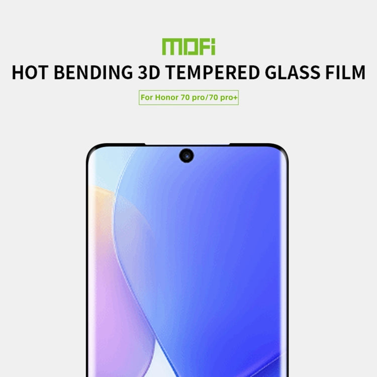 For Honor 70 Pro / 70 Pro+ MOFI 9H 3D Hot Bending Tempered Glass Film(Black)