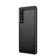 For Sony Xperia 1 IV MOFI Gentleness Series Brushed Texture Carbon Fiber Soft TPU Case(Black)