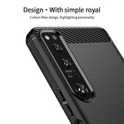 For Sony Xperia 1 IV MOFI Gentleness Series Brushed Texture Carbon Fiber Soft TPU Case(Black)