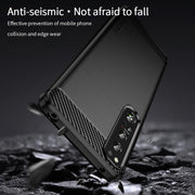 For Sony Xperia 1 IV MOFI Gentleness Series Brushed Texture Carbon Fiber Soft TPU Case(Blue)