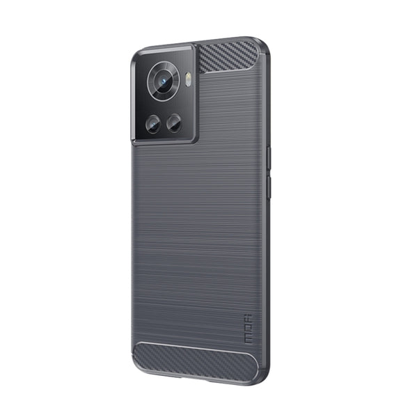 For OnePlus Ace / 10R 5G MOFI Gentleness Series Brushed Texture Carbon Fiber Soft TPU Case(Gray)