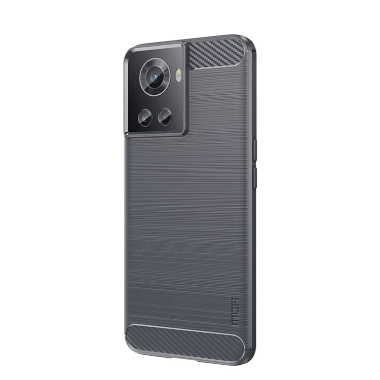For OnePlus Ace / 10R 5G MOFI Gentleness Series Brushed Texture Carbon Fiber Soft TPU Case(Gray)