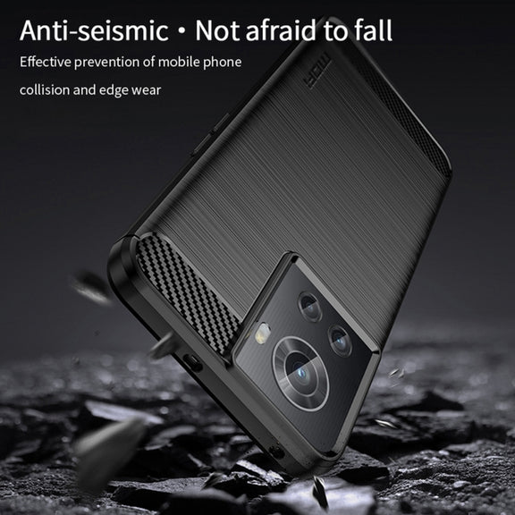 For OnePlus Ace / 10R 5G MOFI Gentleness Series Brushed Texture Carbon Fiber Soft TPU Case(Red)