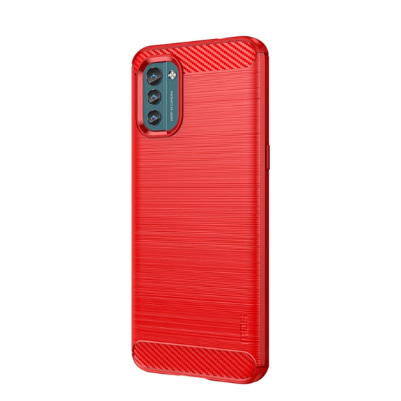 For Nokia G11 / G21 MOFI Gentleness Series Brushed Texture Carbon Fiber Soft TPU Case(Red)