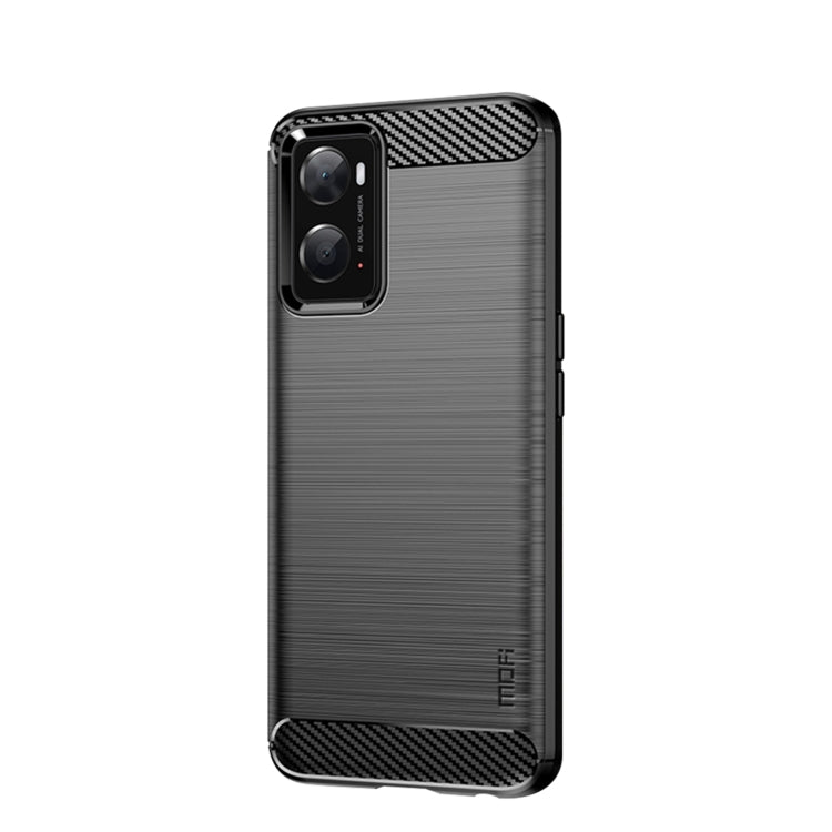 For OPPO A57 4G / A57 5G / A77 5G  MOFI Gentleness Series Brushed Texture Carbon Fiber Soft TPU Case(Black)
