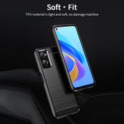 For OPPO A57 4G / A57 5G / A77 5G  MOFI Gentleness Series Brushed Texture Carbon Fiber Soft TPU Case(Black)