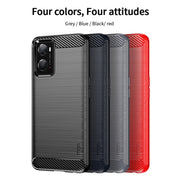 For OPPO A57 4G / A57 5G / A77 5G  MOFI Gentleness Series Brushed Texture Carbon Fiber Soft TPU Case(Black)