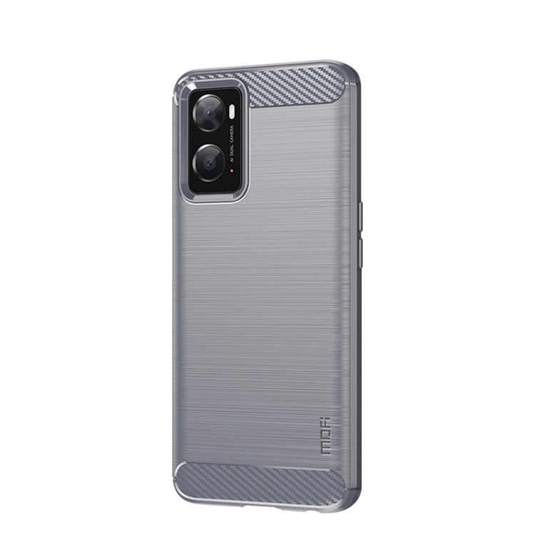 For OPPO A57 4G / A57 5G / A77 5G  MOFI Gentleness Series Brushed Texture Carbon Fiber Soft TPU Case(Gray)