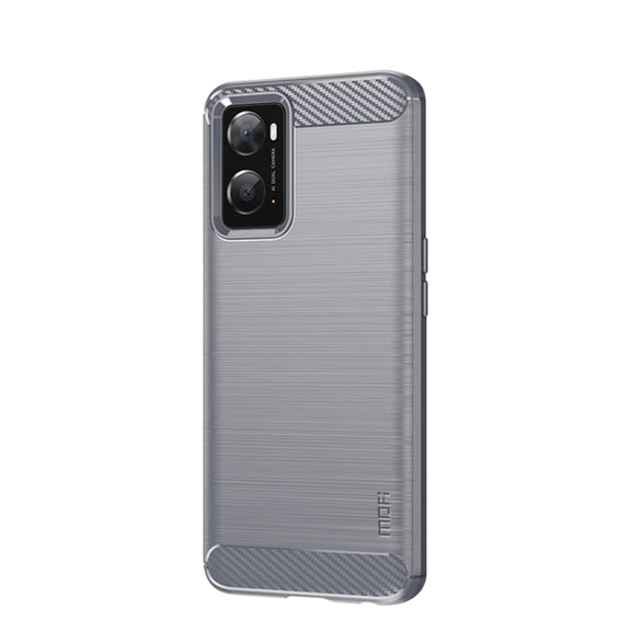 For OPPO A57 4G / A57 5G / A77 5G  MOFI Gentleness Series Brushed Texture Carbon Fiber Soft TPU Case(Gray)