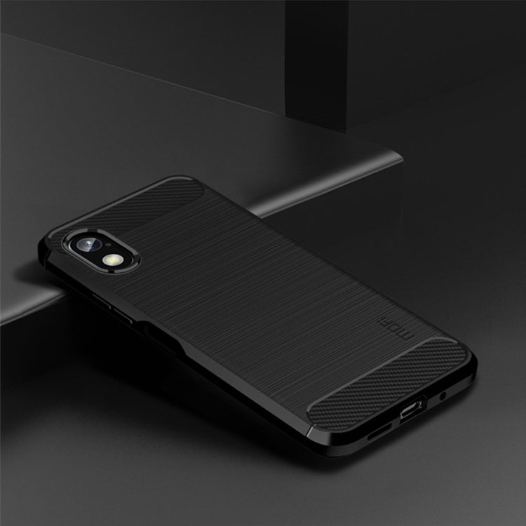 For Sony Xperia Ace 3 MOFI Gentleness Brushed Carbon Fiber Soft TPU Case(Black)