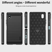 For Sony Xperia Ace 3 MOFI Gentleness Brushed Carbon Fiber Soft TPU Case(Black)