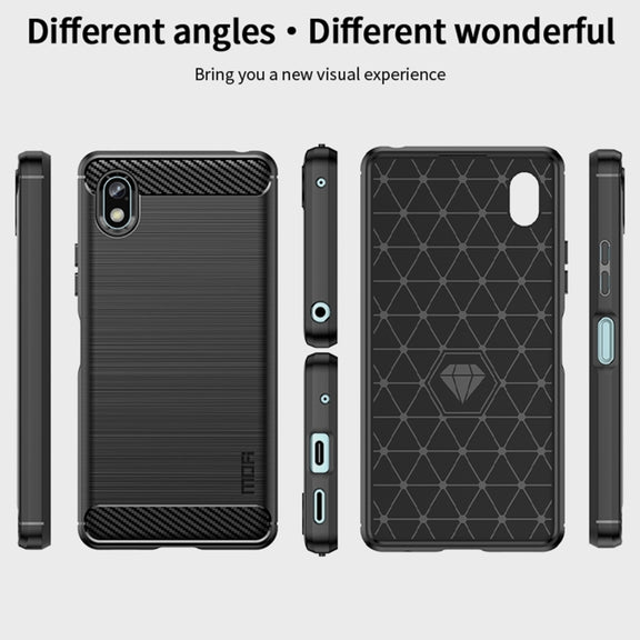 For Sony Xperia Ace 3 MOFI Gentleness Brushed Carbon Fiber Soft TPU Case(Black)