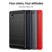For Sony Xperia Ace 3 MOFI Gentleness Brushed Carbon Fiber Soft TPU Case(Black)