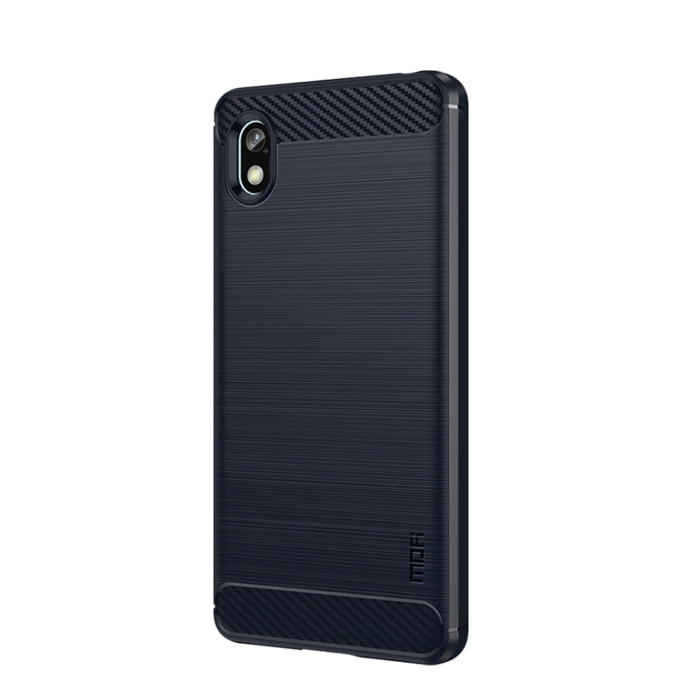 For Sony Xperia Ace 3 MOFI Gentleness Brushed Carbon Fiber Soft TPU Case(Blue)
