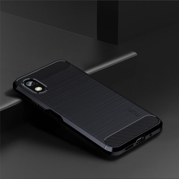 For Sony Xperia Ace 3 MOFI Gentleness Brushed Carbon Fiber Soft TPU Case(Blue)