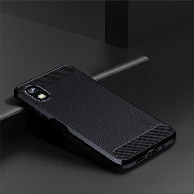 For Sony Xperia Ace 3 MOFI Gentleness Brushed Carbon Fiber Soft TPU Case(Blue)