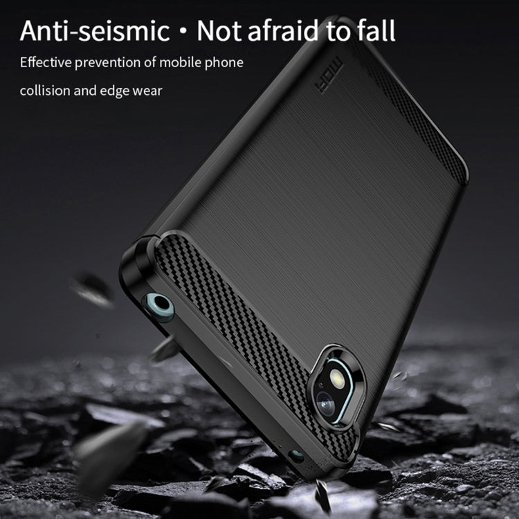 For Sony Xperia Ace 3 MOFI Gentleness Brushed Carbon Fiber Soft TPU Case(Blue)
