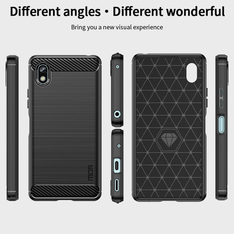 For Sony Xperia Ace 3 MOFI Gentleness Brushed Carbon Fiber Soft TPU Case(Blue)