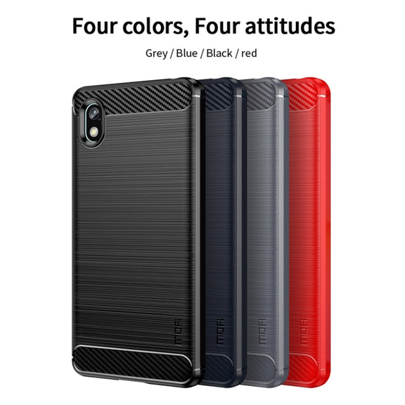 For Sony Xperia Ace 3 MOFI Gentleness Brushed Carbon Fiber Soft TPU Case(Blue)