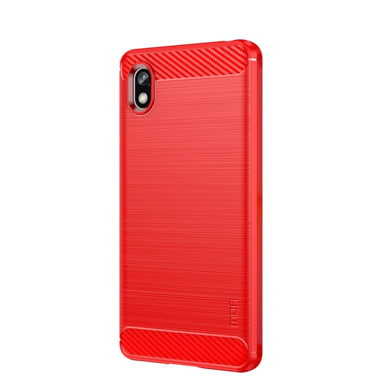For Sony Xperia Ace 3 MOFI Gentleness Brushed Carbon Fiber Soft TPU Case(Red)