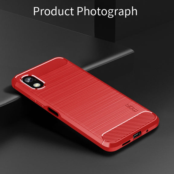 For Sony Xperia Ace 3 MOFI Gentleness Brushed Carbon Fiber Soft TPU Case(Red)