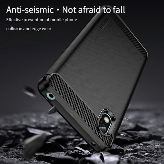 For Sony Xperia Ace 3 MOFI Gentleness Brushed Carbon Fiber Soft TPU Case(Red)