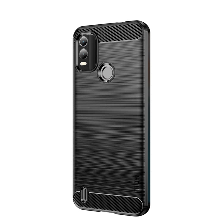 For Nokia C21 Plus MOFI Gentleness Brushed Carbon Fiber Soft TPU Case(Black)