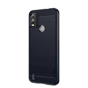 For Nokia C21 Plus MOFI Gentleness Brushed Carbon Fiber Soft TPU Case(Blue)