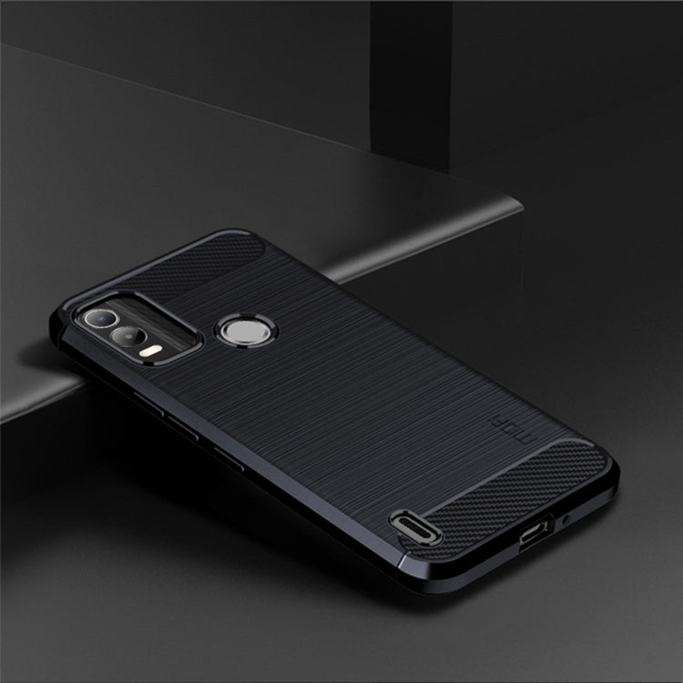 For Nokia C21 Plus MOFI Gentleness Brushed Carbon Fiber Soft TPU Case(Blue)