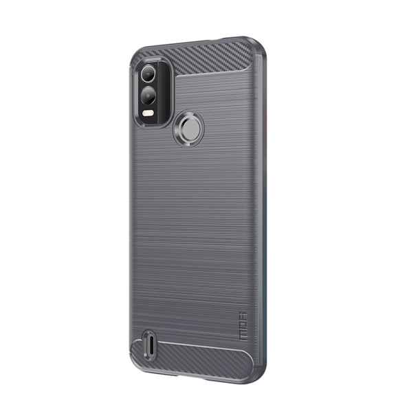For Nokia C21 Plus MOFI Gentleness Brushed Carbon Fiber Soft TPU Case(Gray)