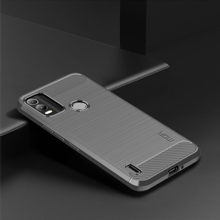 For Nokia C21 Plus MOFI Gentleness Brushed Carbon Fiber Soft TPU Case(Gray)