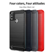 For Nokia C21 Plus MOFI Gentleness Brushed Carbon Fiber Soft TPU Case(Gray)