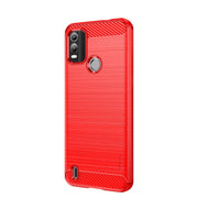 For Nokia C21 Plus MOFI Gentleness Brushed Carbon Fiber Soft TPU Case(Red)