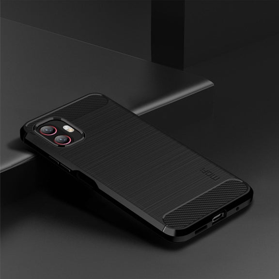 For Samsung Galaxy Xcover6 Pro / Xcover Pro 2 MOFI Gentleness Brushed Carbon Fiber Soft TPU Case(Black)