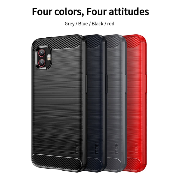 For Samsung Galaxy Xcover6 Pro / Xcover Pro 2 MOFI Gentleness Brushed Carbon Fiber Soft TPU Case(Blue)