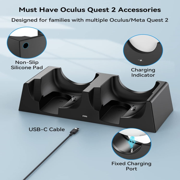 For Oculus Quest 2 VR Charging Stand VR Accessories Host Storage Bracket Double Charging Stand
