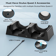 For Oculus Quest 2 VR Charging Stand VR Accessories Host Storage Bracket Double Charging Stand