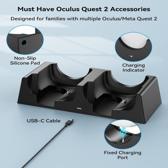 For Oculus Quest 2 VR Charging Stand VR Accessories Host Storage Bracket Double Charging Stand