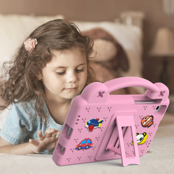 For Huawei MediaPad M3 Lite 8.0 Handle Kickstand Children EVA Shockproof Tablet Case(Pink)