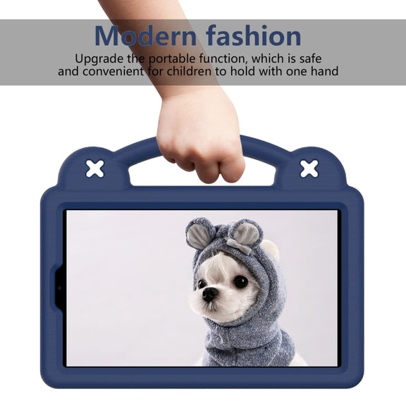 For Huawei MediaPad M3 Lite 8.0 Handle Kickstand Children EVA Shockproof Tablet Case(Navy Blue)