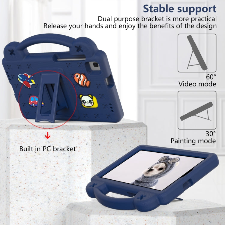 For Huawei MediaPad M3 Lite 8.0 Handle Kickstand Children EVA Shockproof Tablet Case(Navy Blue)