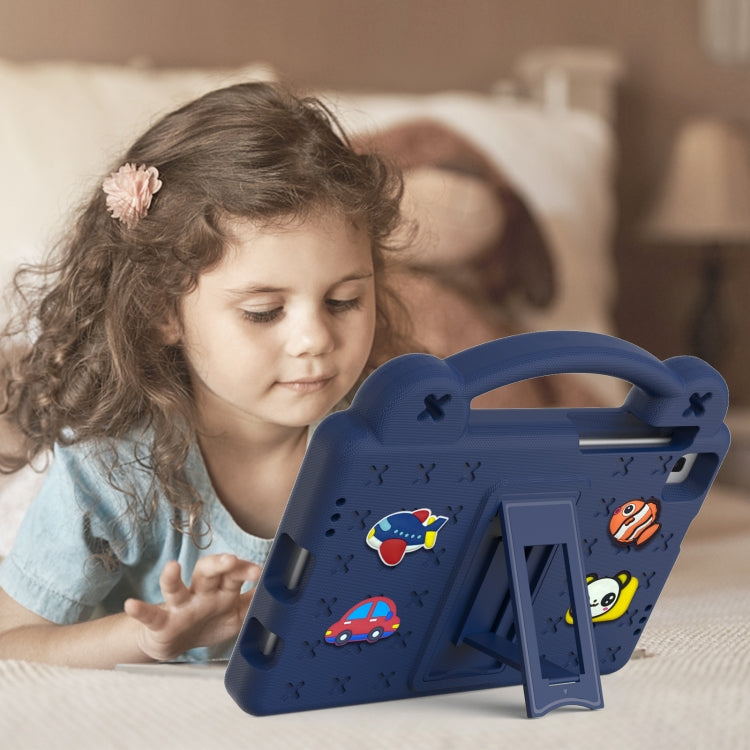 For Huawei MediaPad M3 Lite 8.0 Handle Kickstand Children EVA Shockproof Tablet Case(Navy Blue)