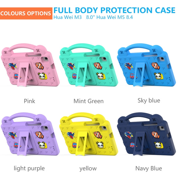 For Huawei MediaPad M3 Lite 8.0 Handle Kickstand Children EVA Shockproof Tablet Case(Pink)