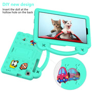 For Huawei MediaPad M5 8.4 Handle Kickstand Children EVA Shockproof Tablet Case(Mint Green)