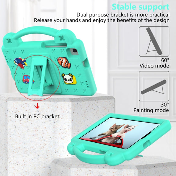 For Huawei MediaPad M5 8.4 Handle Kickstand Children EVA Shockproof Tablet Case(Mint Green)