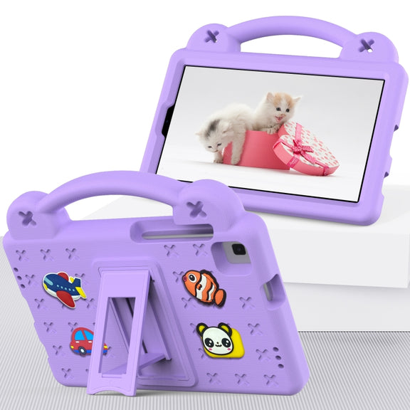 For Huawei MediaPad M5 8.4 Handle Kickstand Children EVA Shockproof Tablet Case(Light Purple)